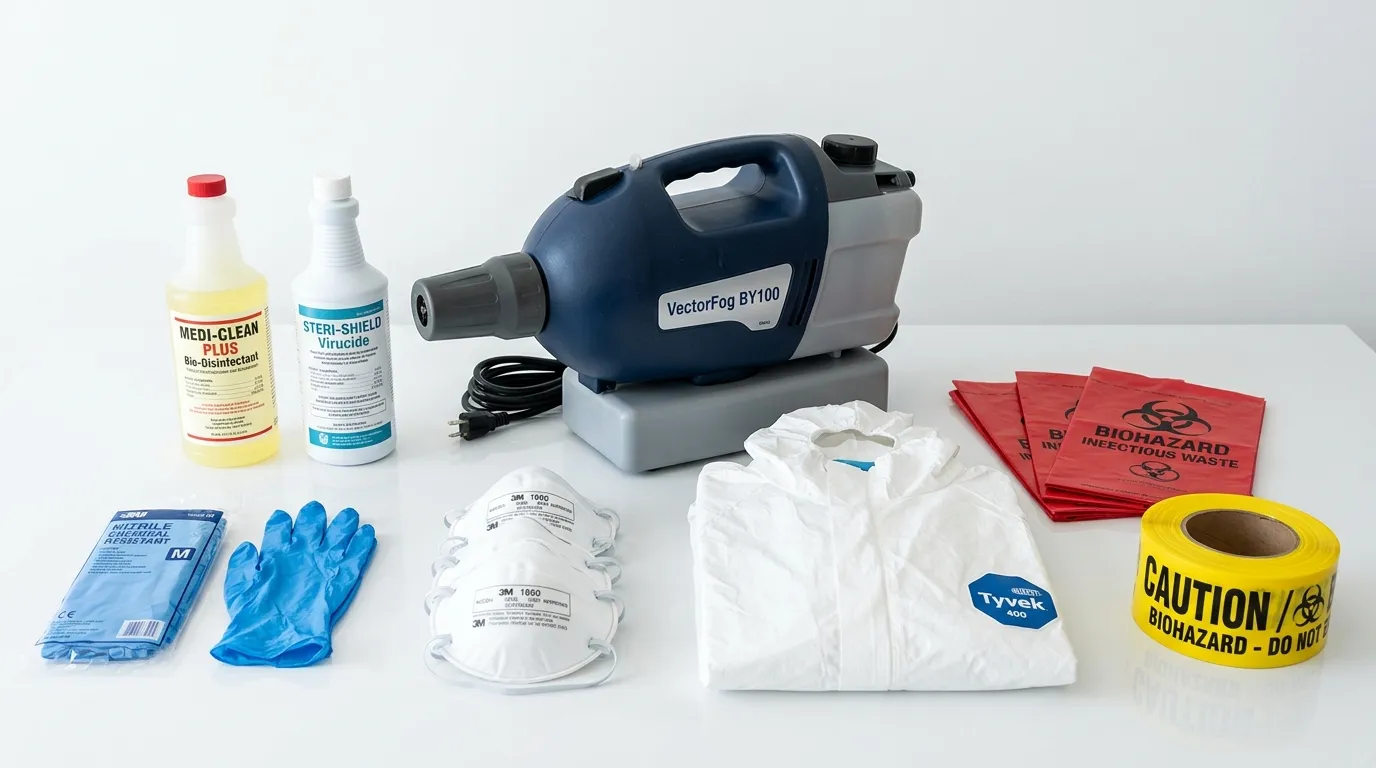 Professional biohazard remediation crew working in Park Forest Village